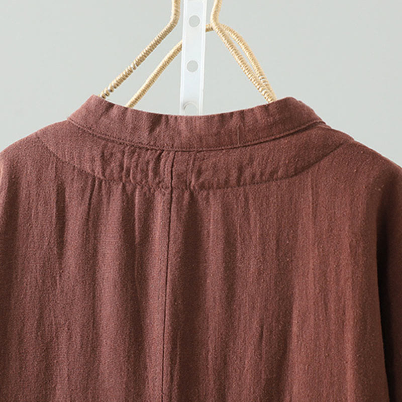 Buddha Stones Vintage Winterjacke mit Froschknopfverschluss, langen Ärmeln, Damen-Thermojacke aus Baumwolle - image 22