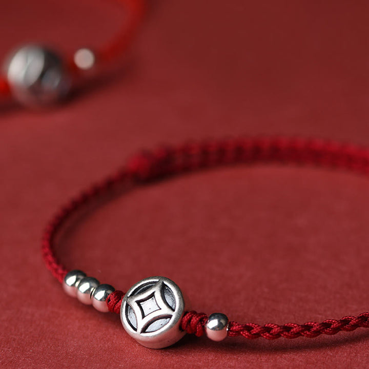 Buddha Stones , handgefertigtes Armband/Fußkettchen aus 999er Sterlingsilber und Kupfermünzenanhänger - image 6