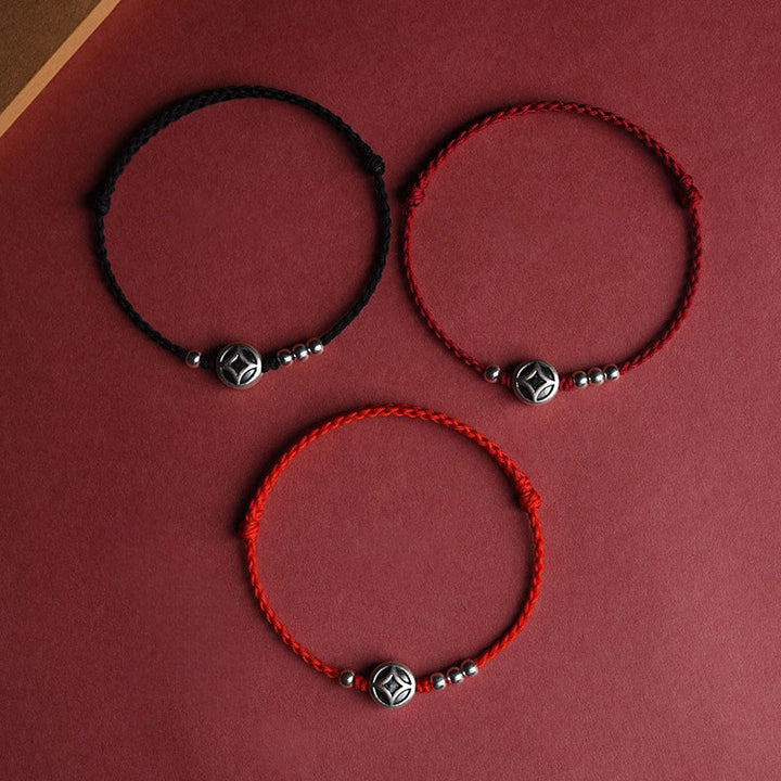 Buddha Stones , handgefertigtes Armband/Fußkettchen aus 999er Sterlingsilber und Kupfermünzenanhänger - image 14