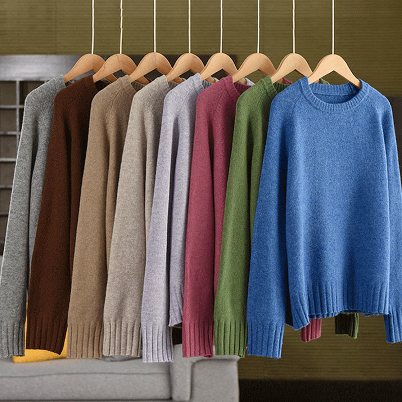 Buddha Stones Winterpullover mit Rundhalsausschnitt, warm und langärmelig, Damen-Baumwollstrickpullover - image 1