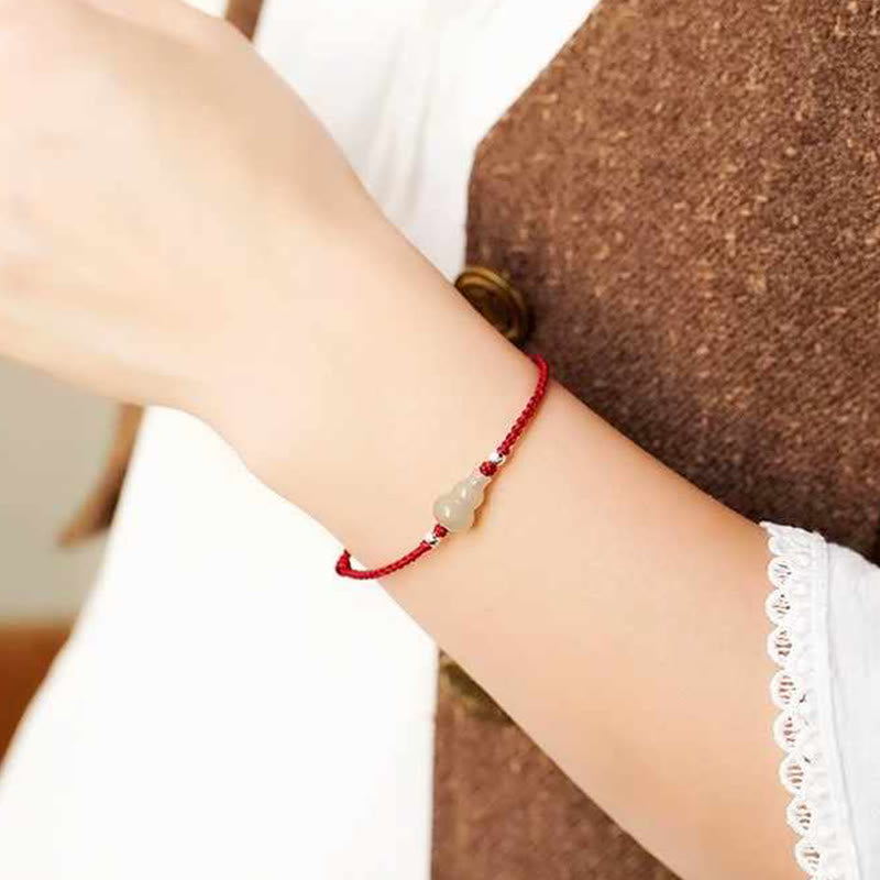 Buddha Stones, Kürbis, Hetian-Jade, rote Schnur, Wohlstandsarmband, Fußkettchen - image 5