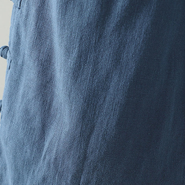 Buddha Stones Winter Elastischer Bund Froschknopf-Design Baumwoll-Thermohose für Damen mit geradem Bein und Taschen - image 4