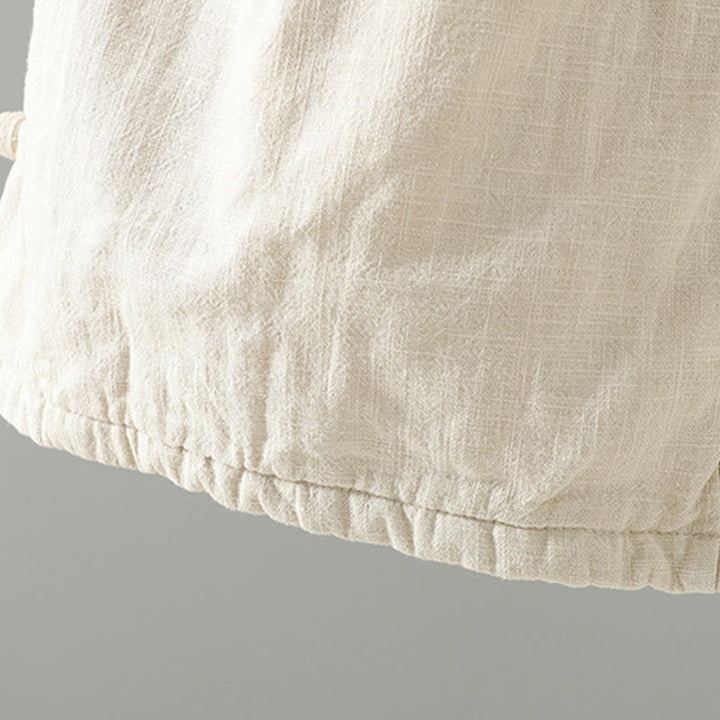 Buddha Stones Winter Elastischer Bund Froschknopf-Design Baumwoll-Thermohose für Damen mit geradem Bein und Taschen - image 17