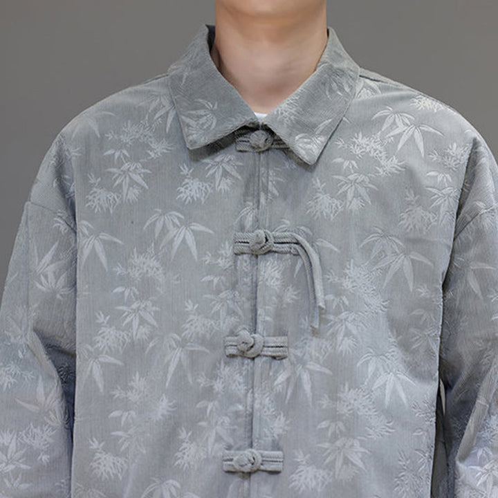 Buddha Stones 2-teiliger Winteranzug für Herren aus dickem Bambus, Tang-Stil, mit Froschknopfverschluss, Baumwollcord, lange Ärmel, Jacke und Hose mit Taschen - image 18