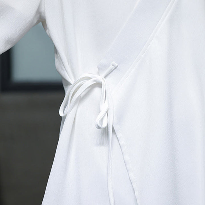 Buddha Stones ​​2-teiliges Herbst-Kimono-Set aus Baumwolle mit Schnürung, Bambusstickerei und knöchellangen Hosen mit Taschen – Meditationskleidung für Herren - image 18