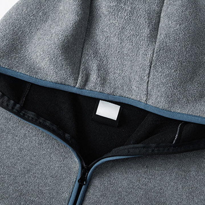 Buddha Stones Herbst-Winter-Hoodie mit Reißverschluss, Fleecefutter, langen Ärmeln und Baumwolle, Herren - image 2