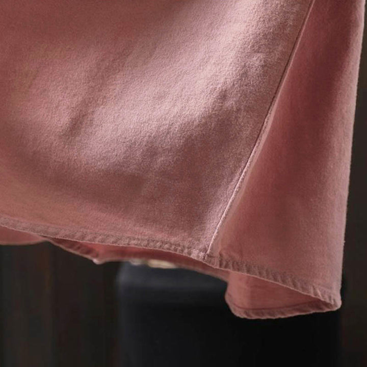 Buddha Stones Herbst Einfarbiges Langarm-Baumwollhemd mit Stehkragen und Knopfleiste, Stehkragen und Knopfleiste - image 15