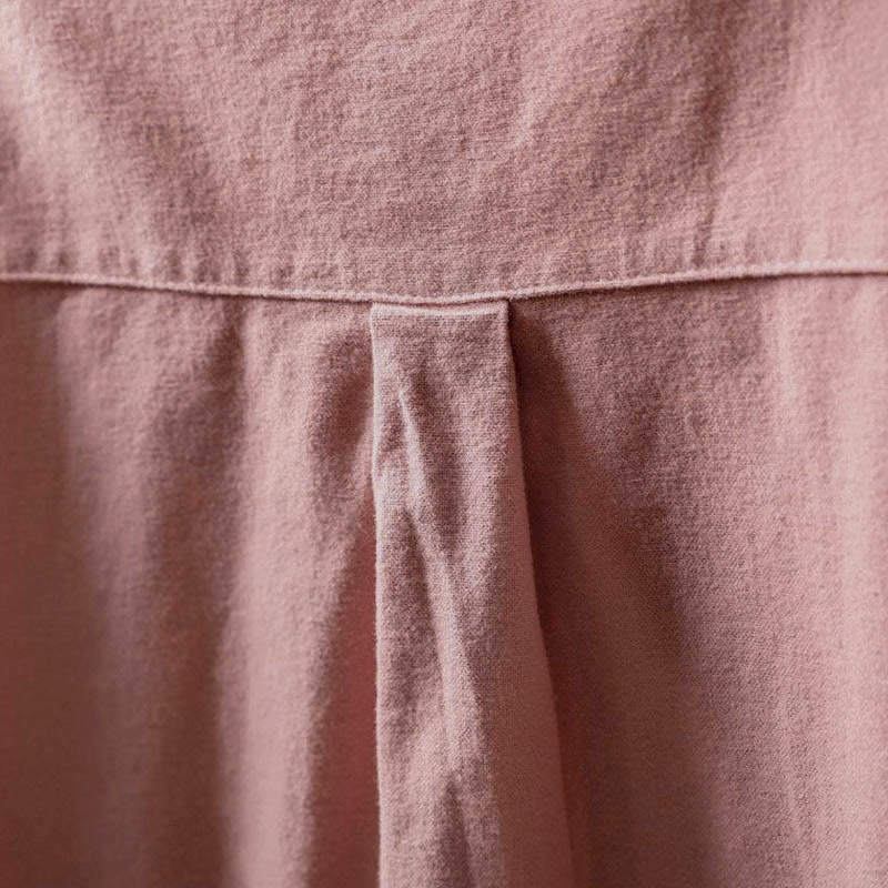 Buddha Stones Herbst Einfarbiges Langarm-Baumwollhemd mit Stehkragen und Knopfleiste, Stehkragen und Knopfleiste - image 9