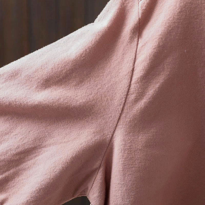 Buddha Stones Herbst Einfarbiges Langarm-Baumwollhemd mit Stehkragen und Knopfleiste, Stehkragen und Knopfleiste - image 12