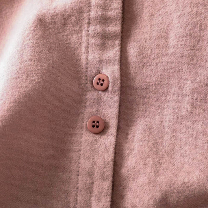 Buddha Stones Herbst Einfarbiges Langarm-Baumwollhemd mit Stehkragen und Knopfleiste, Stehkragen und Knopfleiste - image 11