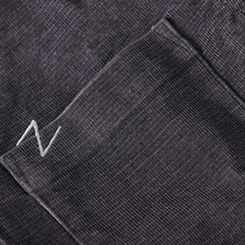 Buddha Stones Freizeit-Cordjacke für Herren, einfarbig, langärmelig, aus dicker Baumwolle, mit Taschen - image 2