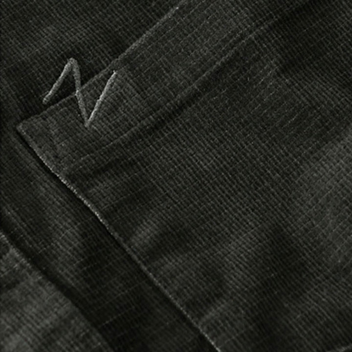 Buddha Stones Freizeit-Cordjacke für Herren, einfarbig, langärmelig, aus dicker Baumwolle, mit Taschen - image 5