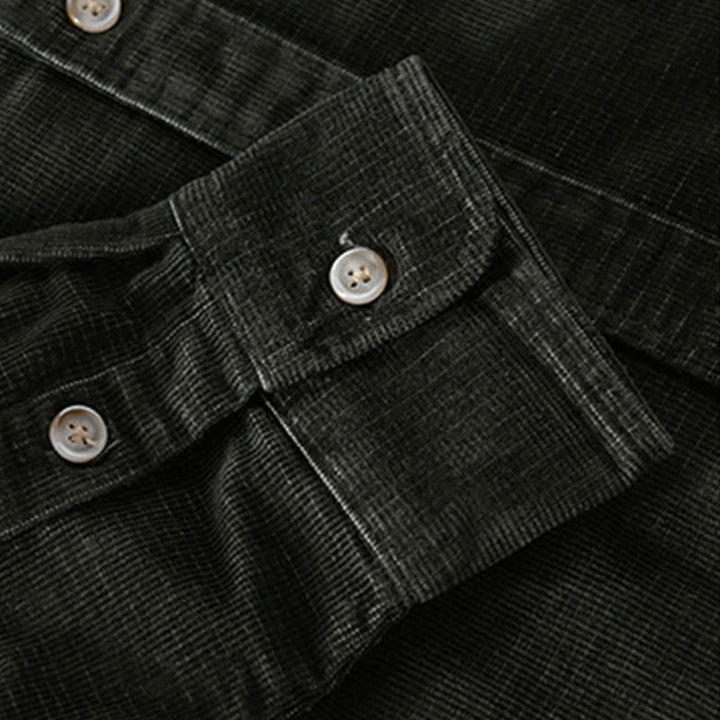 Buddha Stones Freizeit-Cordjacke für Herren, einfarbig, langärmelig, aus dicker Baumwolle, mit Taschen - image 6