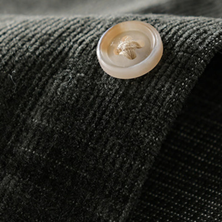 Buddha Stones Freizeit-Cordjacke für Herren, einfarbig, langärmelig, aus dicker Baumwolle, mit Taschen - image 14