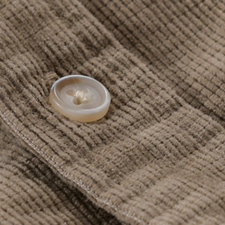 Buddha Stones Freizeit-Cordjacke für Herren, einfarbig, langärmelig, aus dicker Baumwolle, mit Taschen - image 11