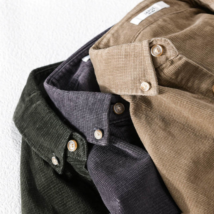 Buddha Stones Freizeit-Cordjacke für Herren, einfarbig, langärmelig, aus dicker Baumwolle, mit Taschen - image 18