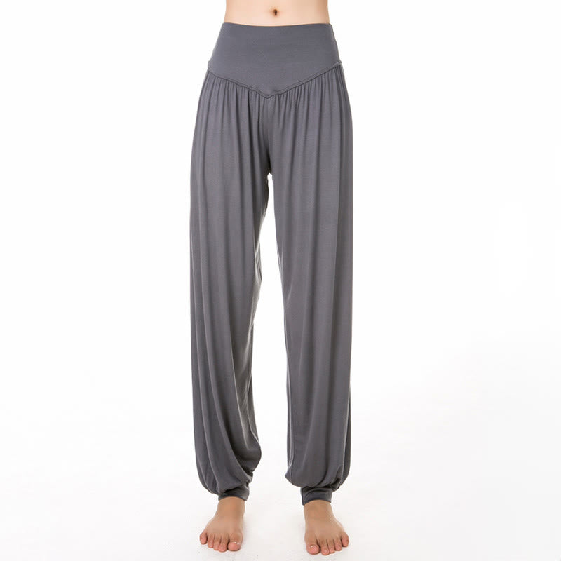 Buddha Stones Einfarbige, lockere Modal-Yoga- und Tanz-Haremshose - image 16