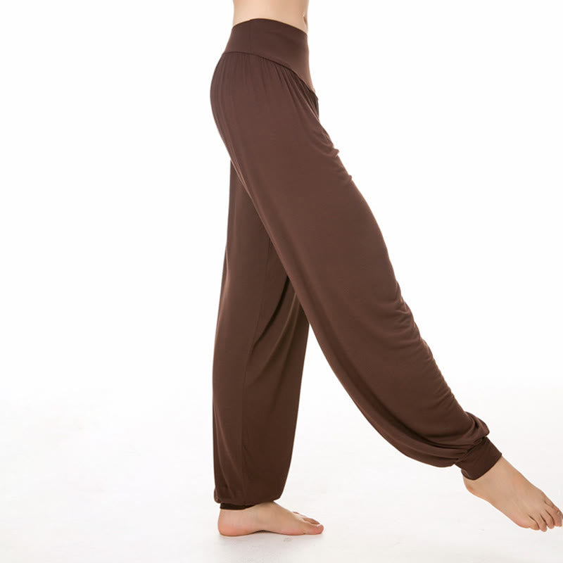 Buddha Stones Einfarbige, lockere Modal-Yoga- und Tanz-Haremshose - image 21