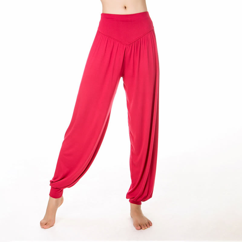Buddha Stones Einfarbige, lockere Modal-Yoga- und Tanz-Haremshose - Tomate - US12, UK/AU16, EU44 (3XL) - image 22