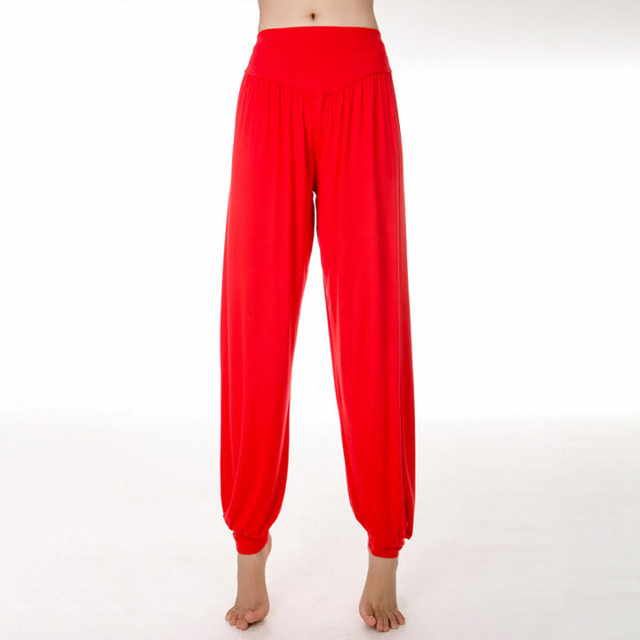 Buddha Stones Einfarbige, lockere Modal-Yoga- und Tanz-Haremshose - Rot - US12, UK/AU16, EU44 (3XL) - image 26