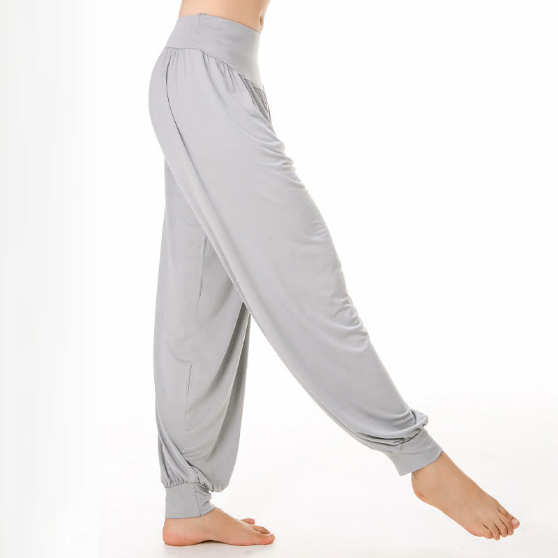 Buddha Stones Einfarbige, lockere Modal-Yoga- und Tanz-Haremshose - image 9