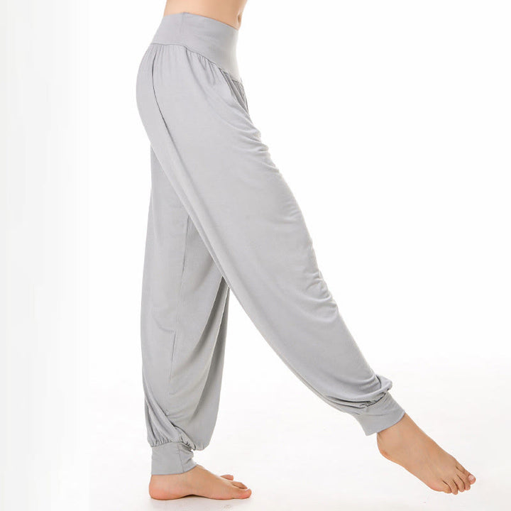 Buddha Stones Einfarbige, lockere Modal-Yoga- und Tanz-Haremshose - image 9