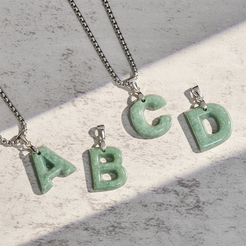 Buddha Stones, natürlicher AZ-Buchstabe Jade, Titanstahl, breite Kette, Wohlstands-Halskette mit Anhänger - image 35