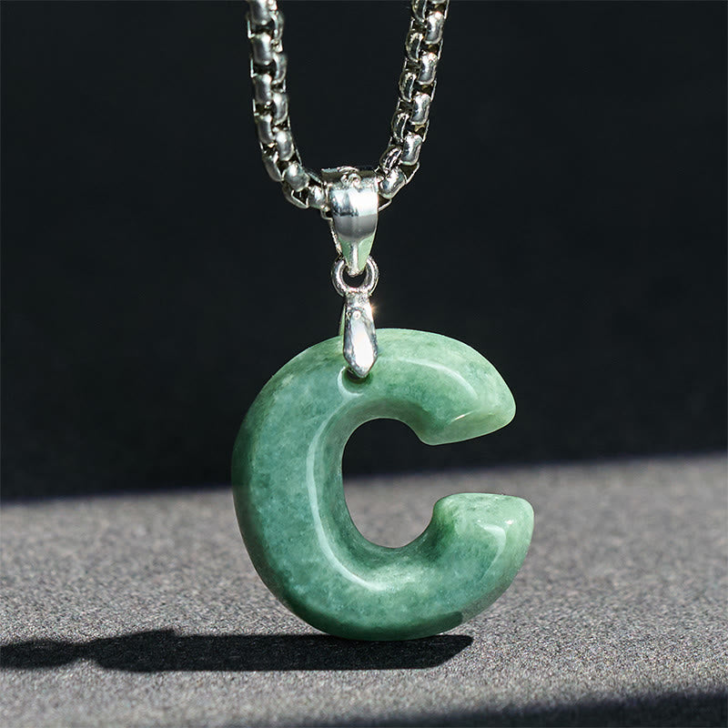 Buddha Stones, natürlicher AZ-Buchstabe Jade, Titanstahl, breite Kette, Wohlstands-Halskette mit Anhänger - image 10