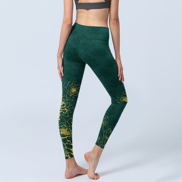 Leggings mit Buddha Stones -Lotus-Buddha-Motivmuster, bedruckt mit Print, Damen-Yogahosen - image 4
