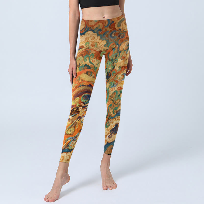 Leggings mit Buddha Stones Motiv, wunderschönem Feenwolkenmuster, Yogahose für Damen - image 5
