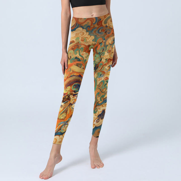 Leggings mit Buddha Stones Motiv, wunderschönem Feenwolkenmuster, Yogahose für Damen - image 5
