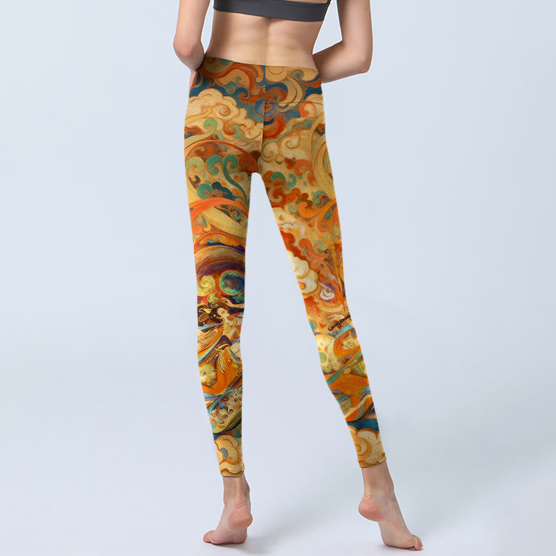 Leggings mit Buddha Stones Motiv, wunderschönem Feenwolkenmuster, Yogahose für Damen - image 6