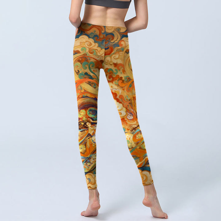 Leggings mit Buddha Stones Motiv, wunderschönem Feenwolkenmuster, Yogahose für Damen - image 6