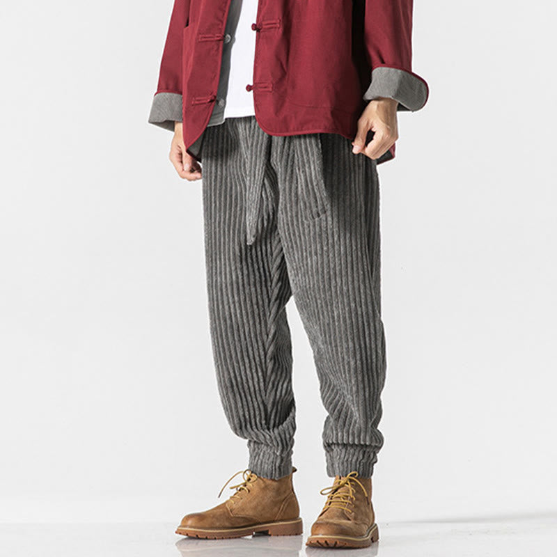 Buddha Stones Winter Cordhose für Herren, einfarbig, knöchellang, mit Taschen - image 5