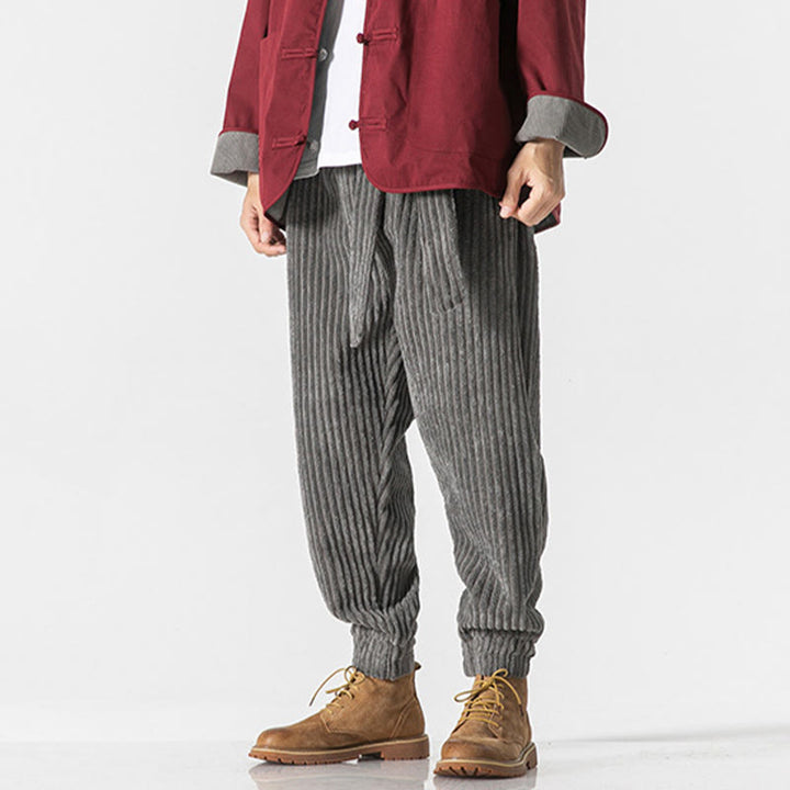 Buddha Stones Winter Cordhose für Herren, einfarbig, knöchellang, mit Taschen - image 5