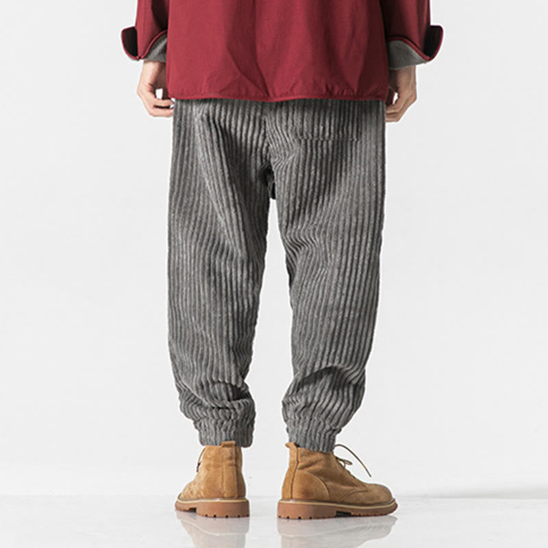 Buddha Stones Winter Cordhose für Herren, einfarbig, knöchellang, mit Taschen - image 8