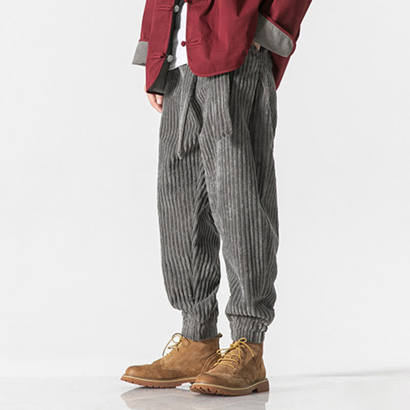 Buddha Stones Winter Cordhose für Herren, einfarbig, knöchellang, mit Taschen - image 2