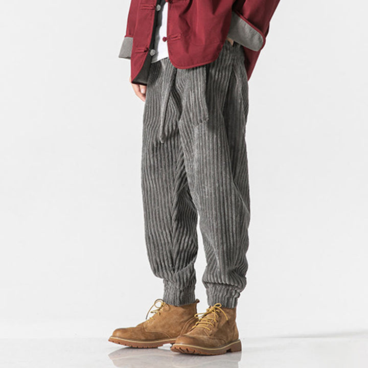 Buddha Stones Winter Cordhose für Herren, einfarbig, knöchellang, mit Taschen - image 2