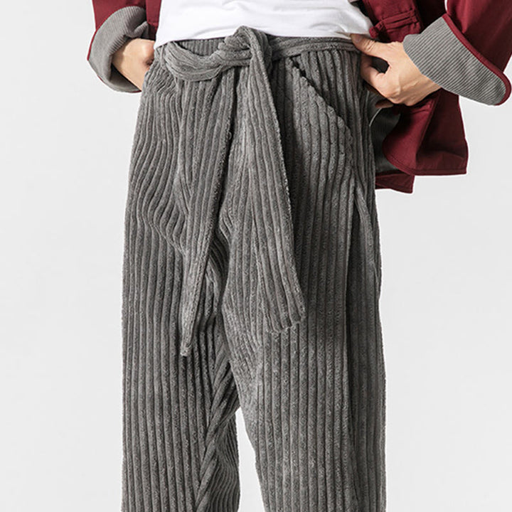 Buddha Stones Winter Cordhose für Herren, einfarbig, knöchellang, mit Taschen - image 11