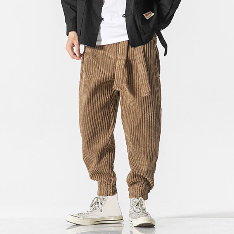 Buddha Stones Winter Cordhose für Herren, einfarbig, knöchellang, mit Taschen - image 26