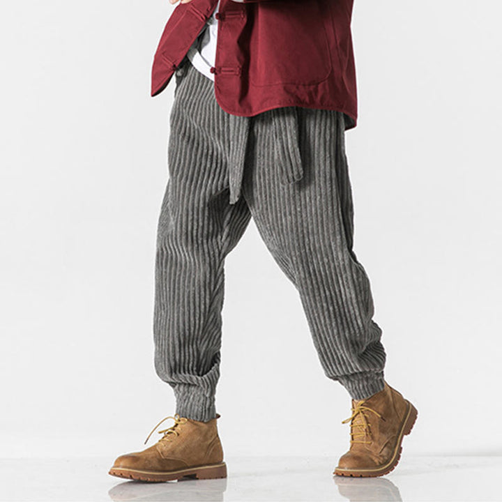 Buddha Stones Winter Cordhose für Herren, einfarbig, knöchellang, mit Taschen - image 9