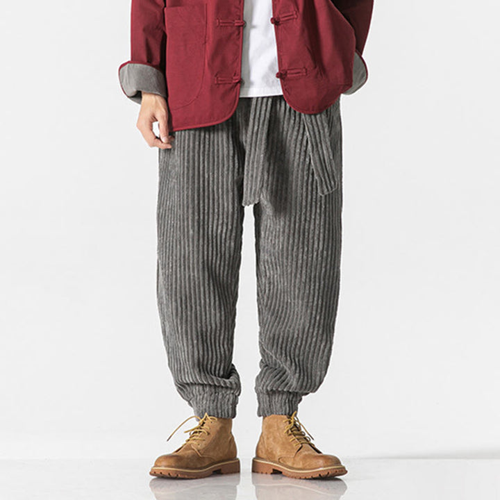 Buddha Stones Winter Cordhose für Herren, einfarbig, knöchellang, mit Taschen - image 7