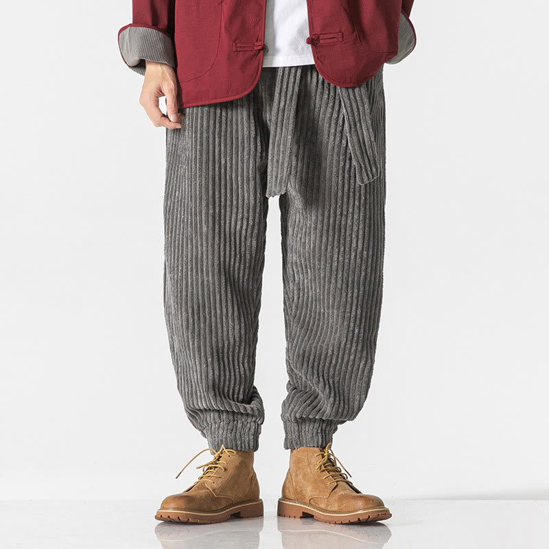 Buddha Stones Winter Cordhose für Herren, einfarbig, knöchellang, mit Taschen - image 0