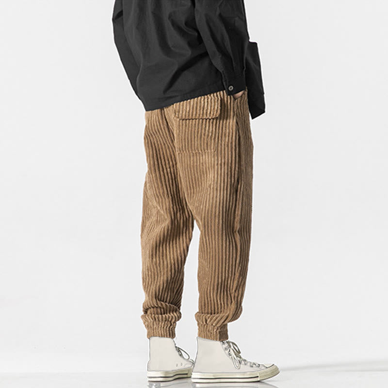 Buddha Stones Winter Cordhose für Herren, einfarbig, knöchellang, mit Taschen - image 27