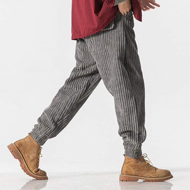 Buddha Stones Winter Cordhose für Herren, einfarbig, knöchellang, mit Taschen - image 10