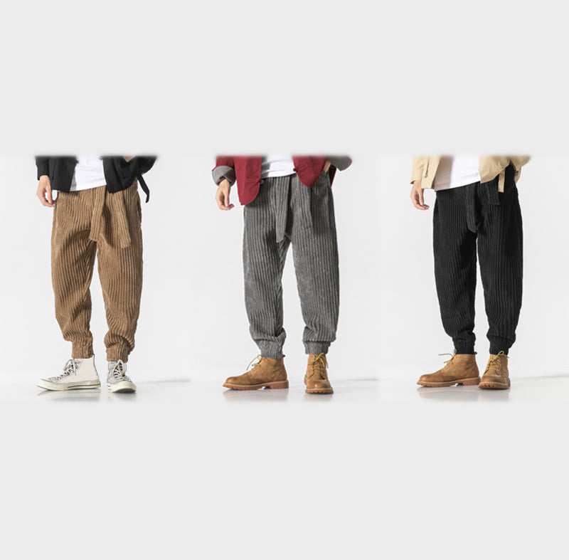 Buddha Stones Winter Cordhose für Herren, einfarbig, knöchellang, mit Taschen - image 34