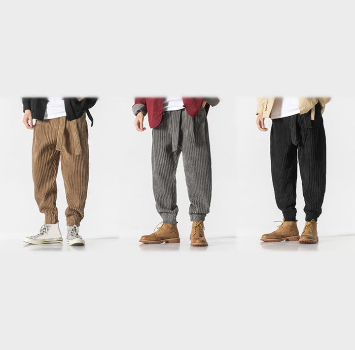 Buddha Stones Winter Cordhose für Herren, einfarbig, knöchellang, mit Taschen - image 34