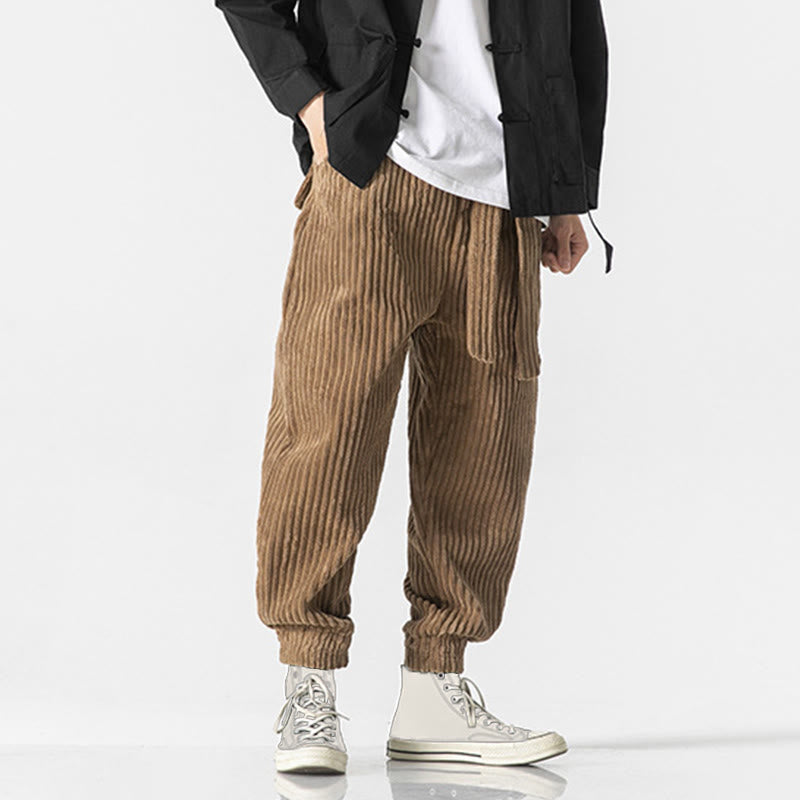 Buddha Stones Winter Cordhose für Herren, einfarbig, knöchellang, mit Taschen - image 28