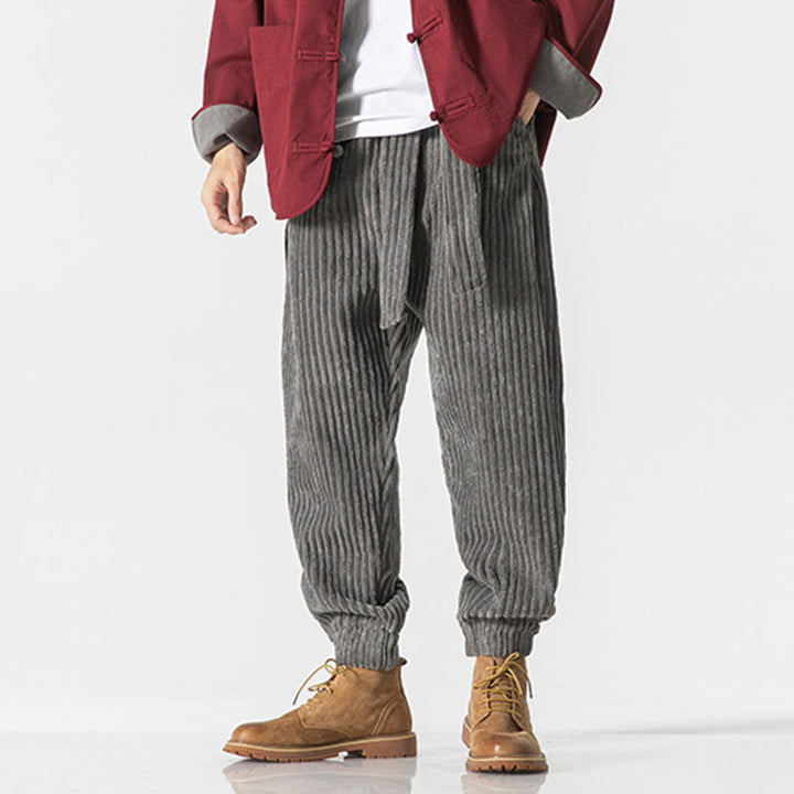 Buddha Stones Winter Cordhose für Herren, einfarbig, knöchellang, mit Taschen - image 6