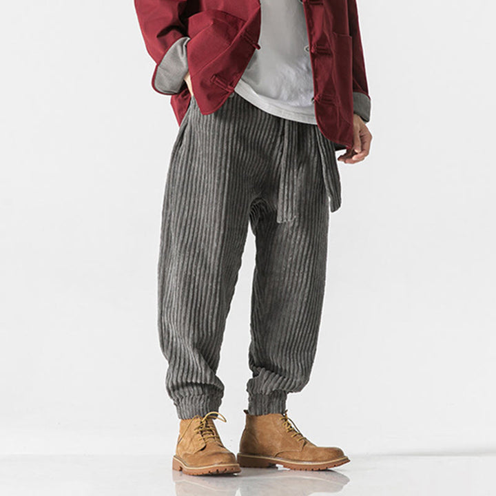 Buddha Stones Winter Cordhose für Herren, einfarbig, knöchellang, mit Taschen - image 4